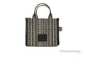 Marc Jacobs The Monogram Beige Mini Tote Woven Jacquard Canvas Crossbody Handbag