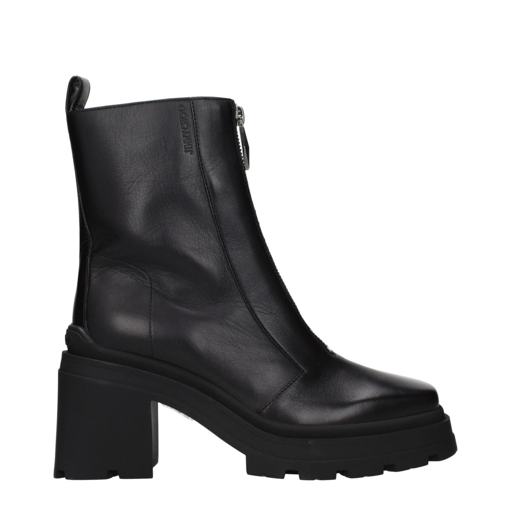 Black Leather Ankle Boots