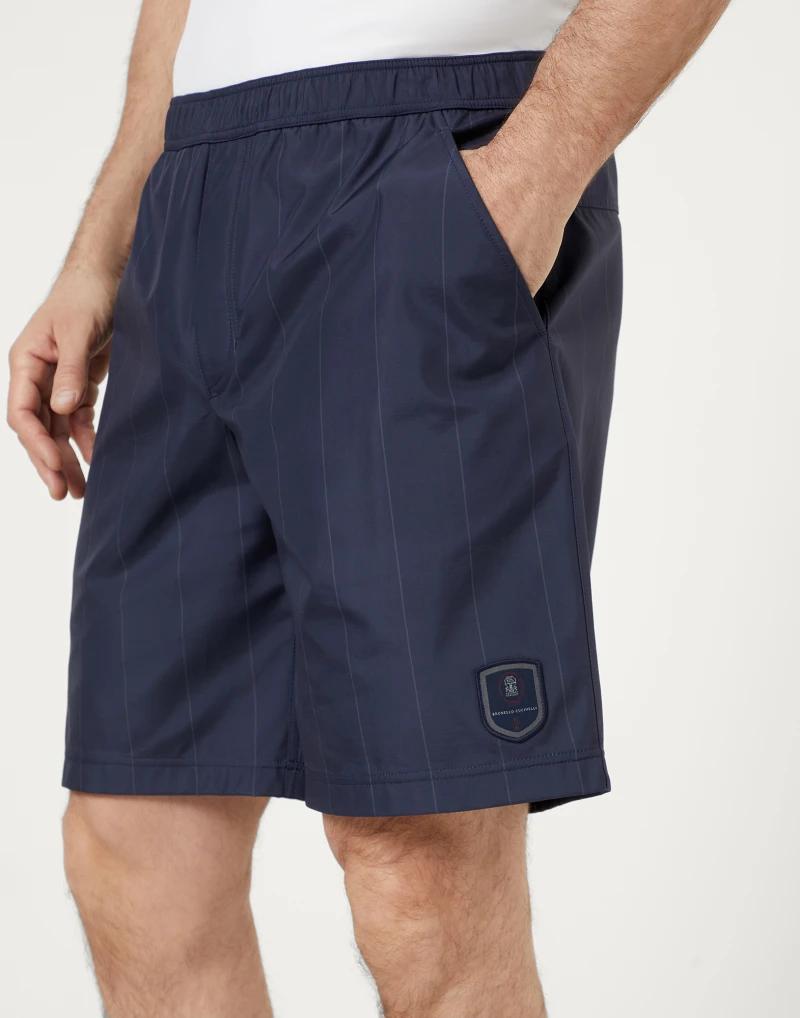 Blue Polyester Shorts
