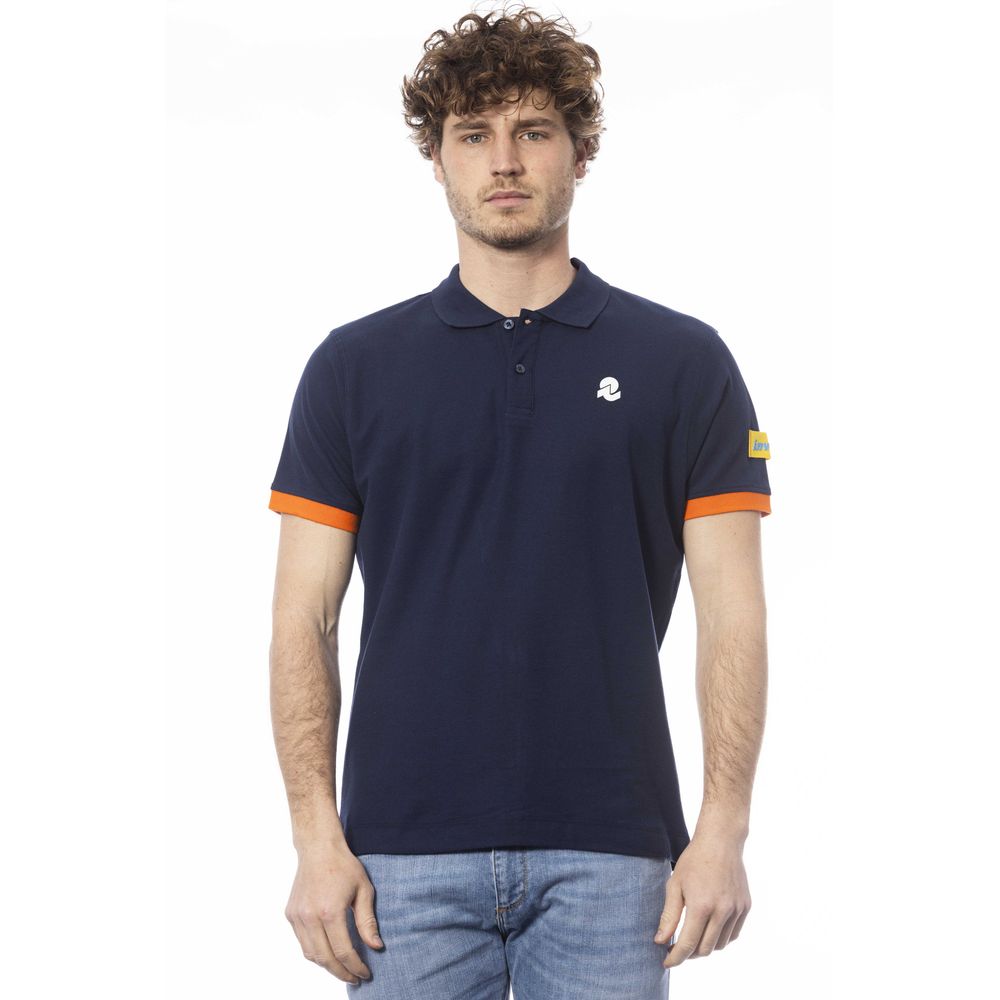 Blue Cotton Men's Polo Shirt